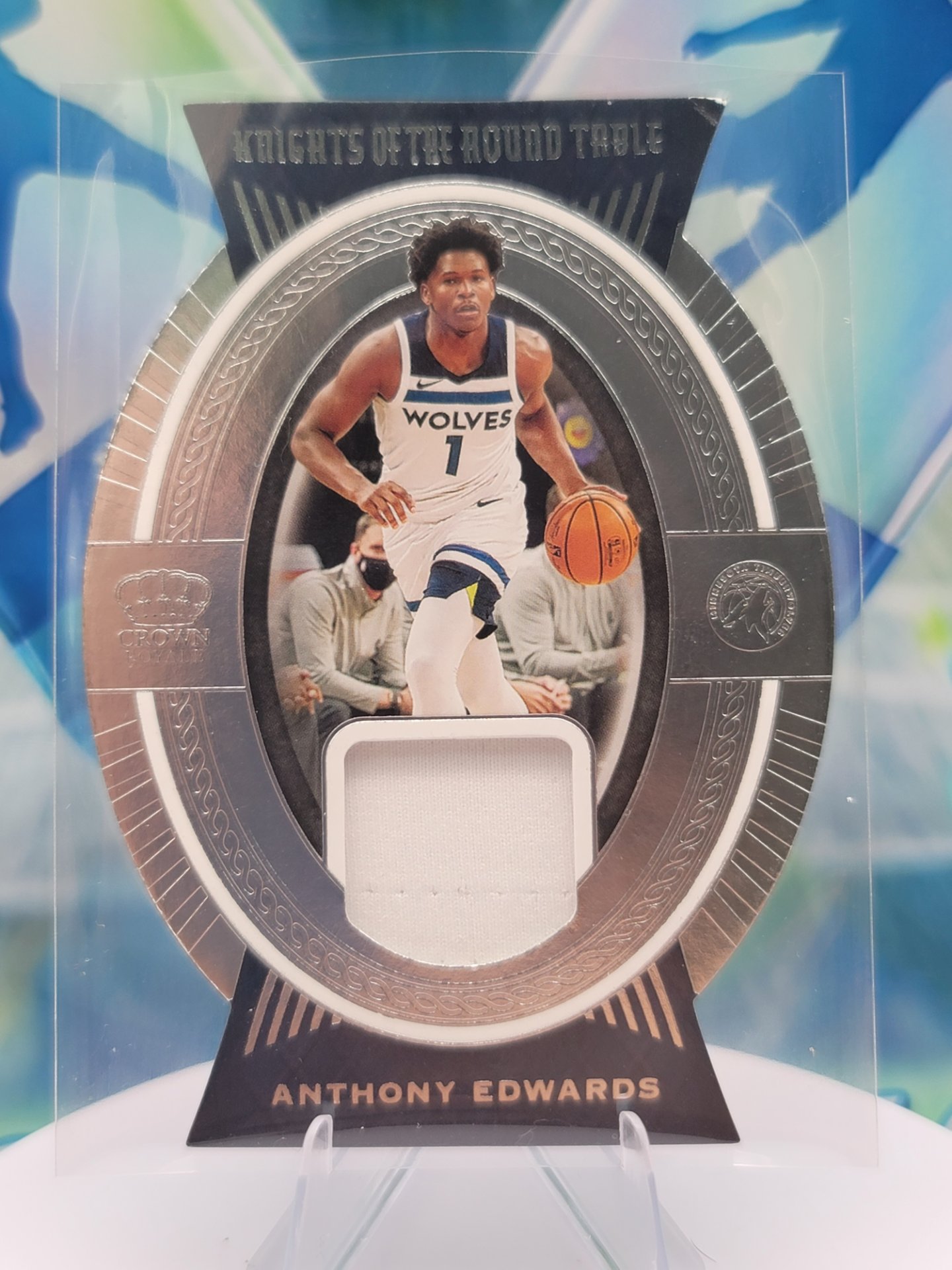 2021 Panini Crown Royale Anthony Edwards — 2021 Panini Crown Royale Knights of the Round Table Die-cut Anthony Edwards