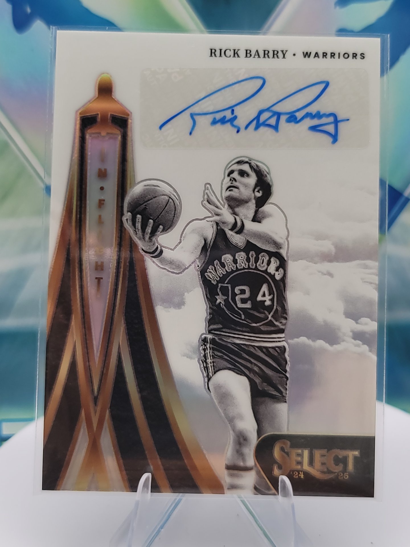 2025 Panini Select Rick Barry — 2025 Panini Select In Flight Auto Rick Barry #38 of 49 Autograph