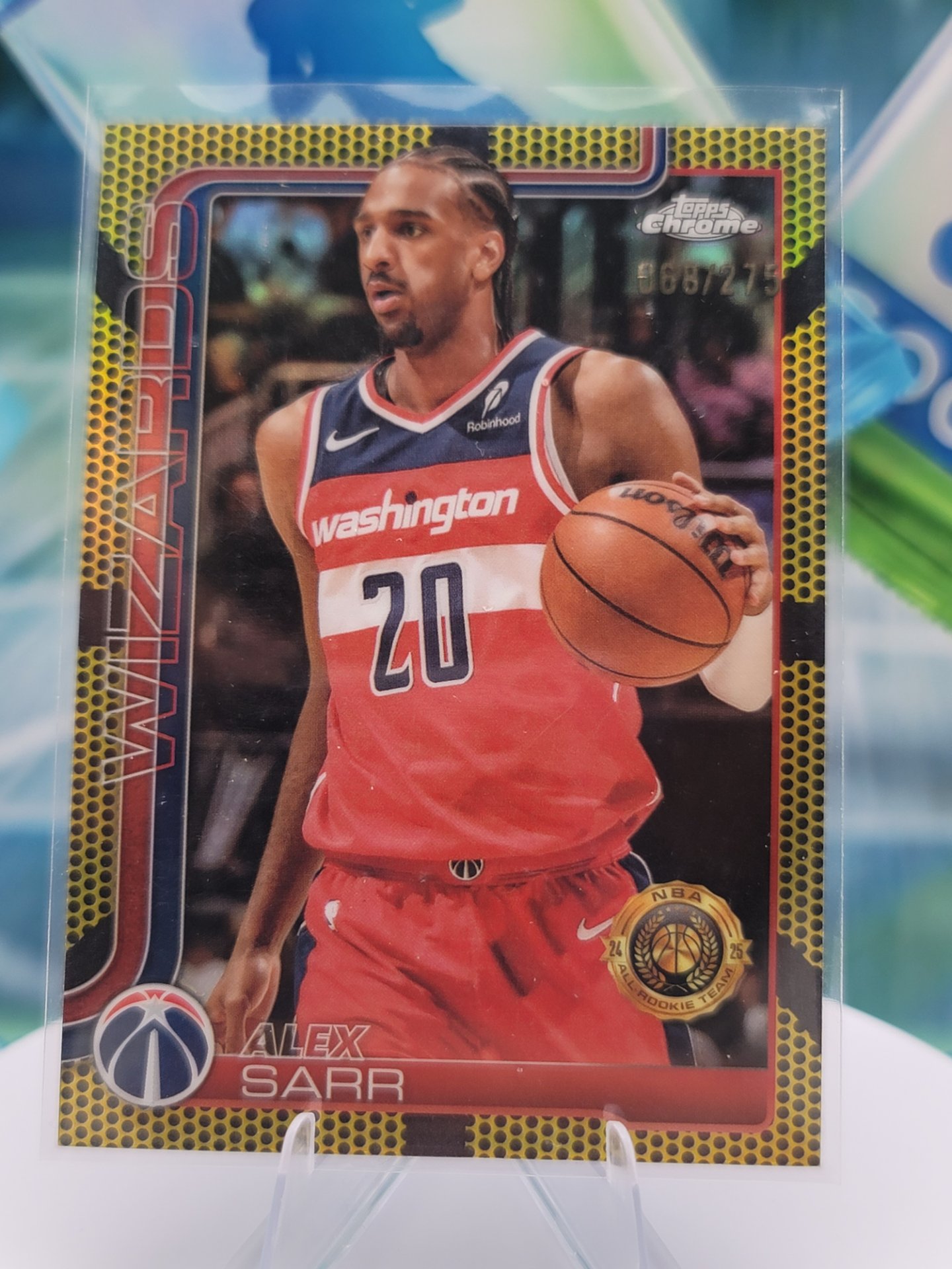 2025 Topps Topps Chrome Alexandre Sarr — 2025 Topps Topps Chrome Basketball Refractor Alexandre Sarr #68 of 275
