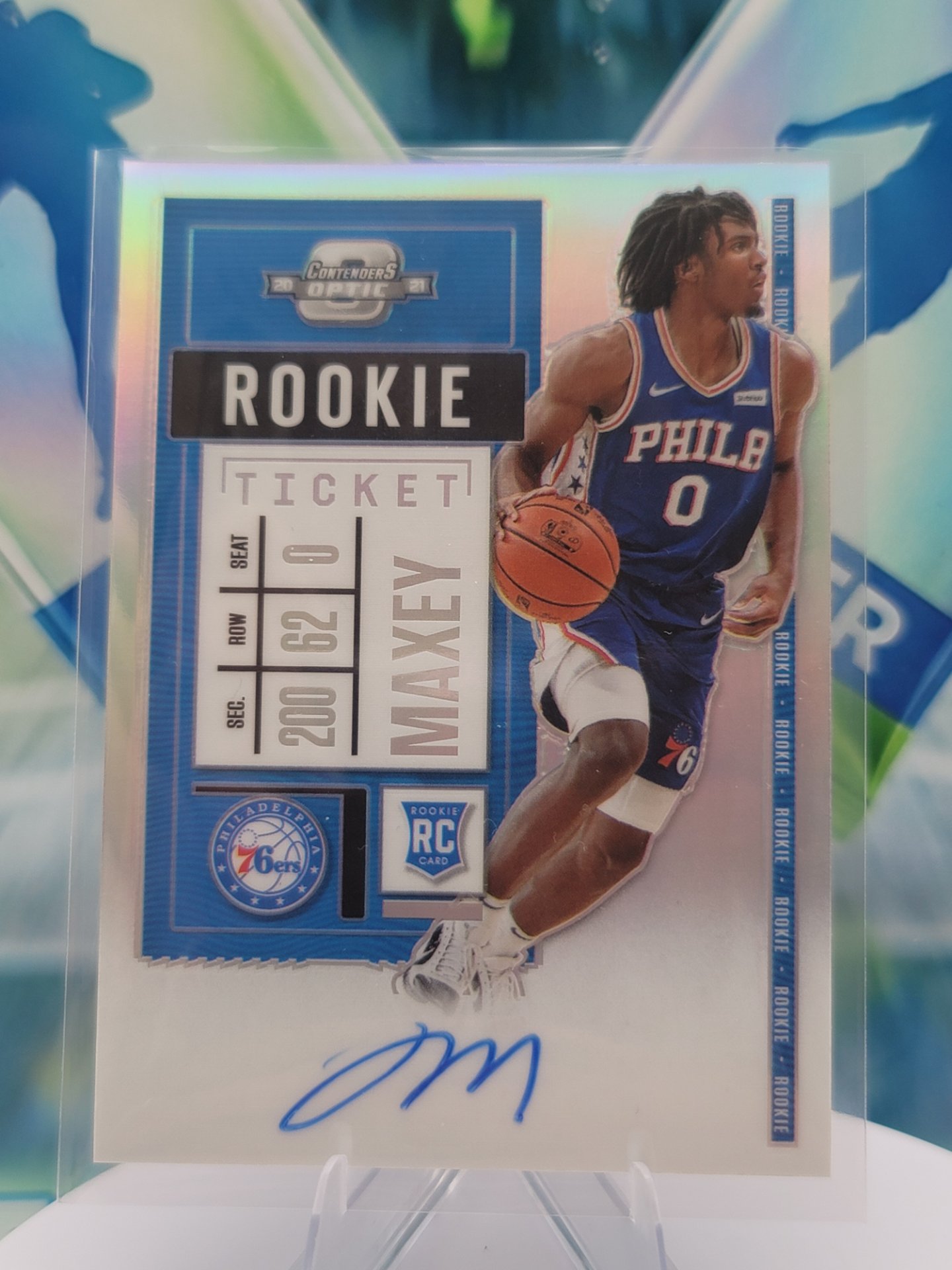 2021 Panini Contenders Tyrese Maxey — 2021 Panini Contenders Rookie Ticket Auto Tyrese Maxey Rookie Autograph