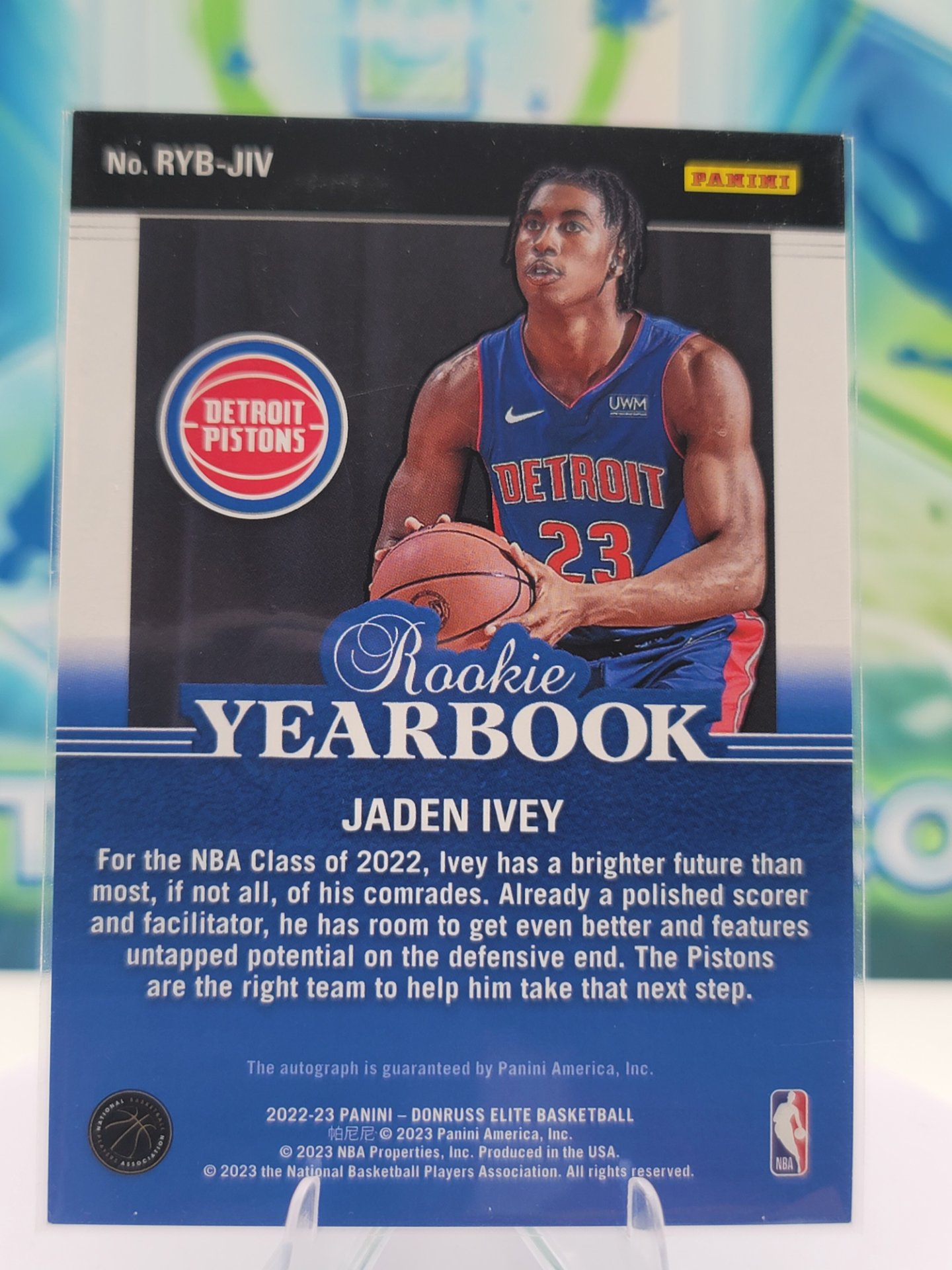 2023 Panini Donruss Elite Jaden Ivey — 2023 Panini Donruss Elite Rookie Year Book Auto Jaden Ivey Rookie Autograph
