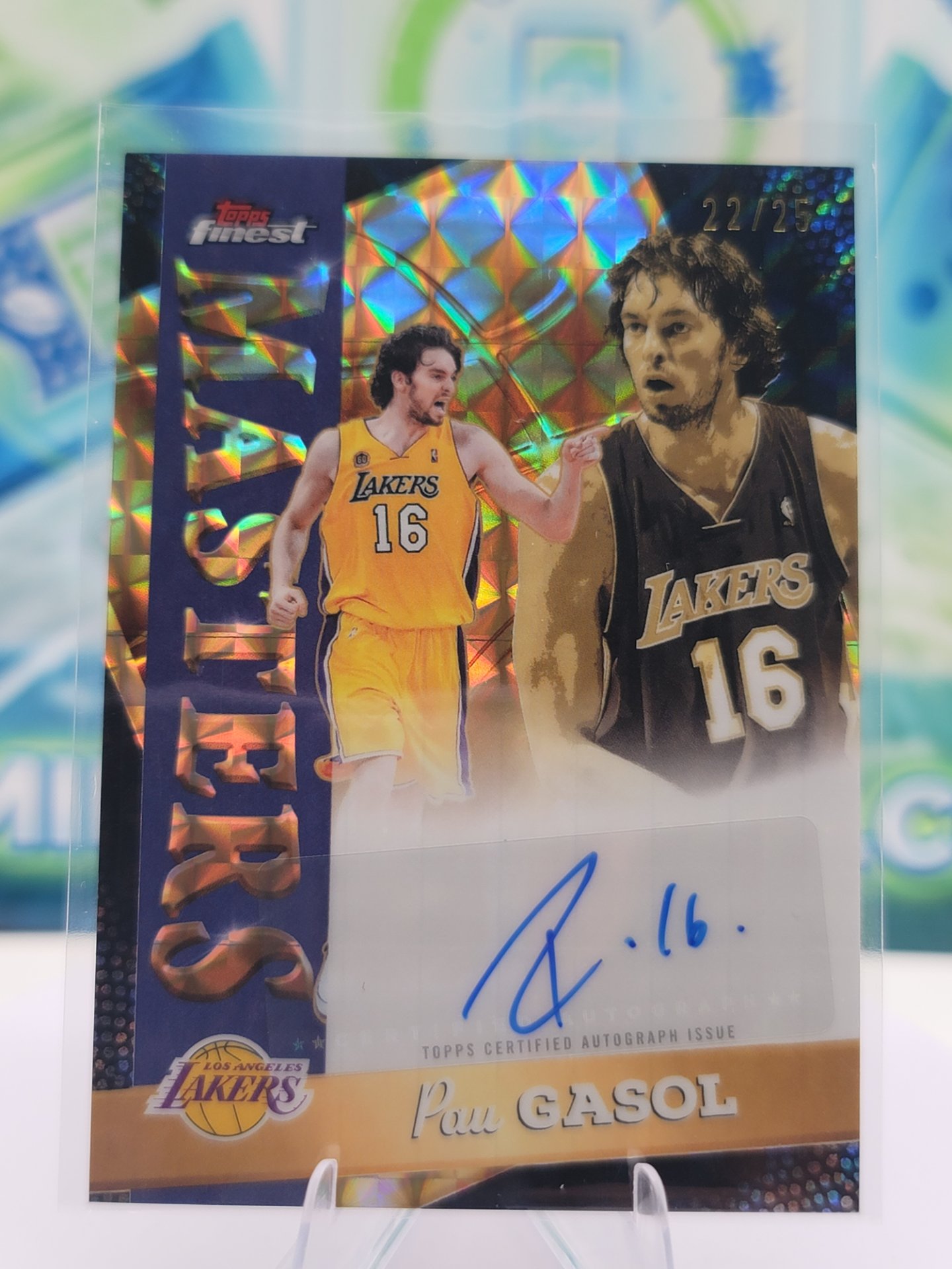 2026 Topps Topps Finest Pau Gasol — 2026 Topps Topps Finest Masters X-Fractor Pau Gasol #22 of 25 Autograph
