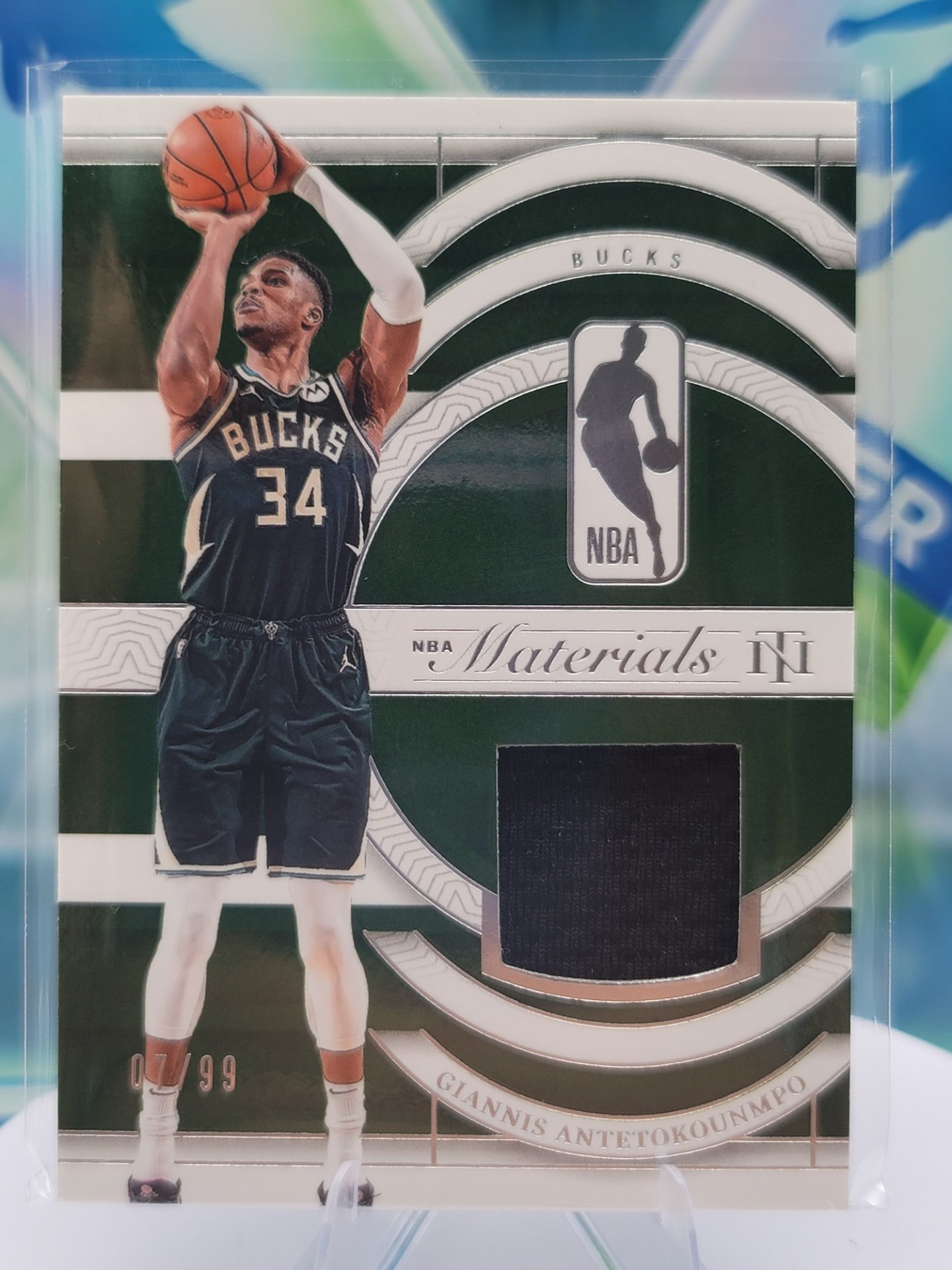 2024 Panini National Treasures Giannis Antetokounmpo — 2024 Panini National Treasures Materials Patch Giannis Antetokounmpo #7 of 99 Patch/Memorabilia