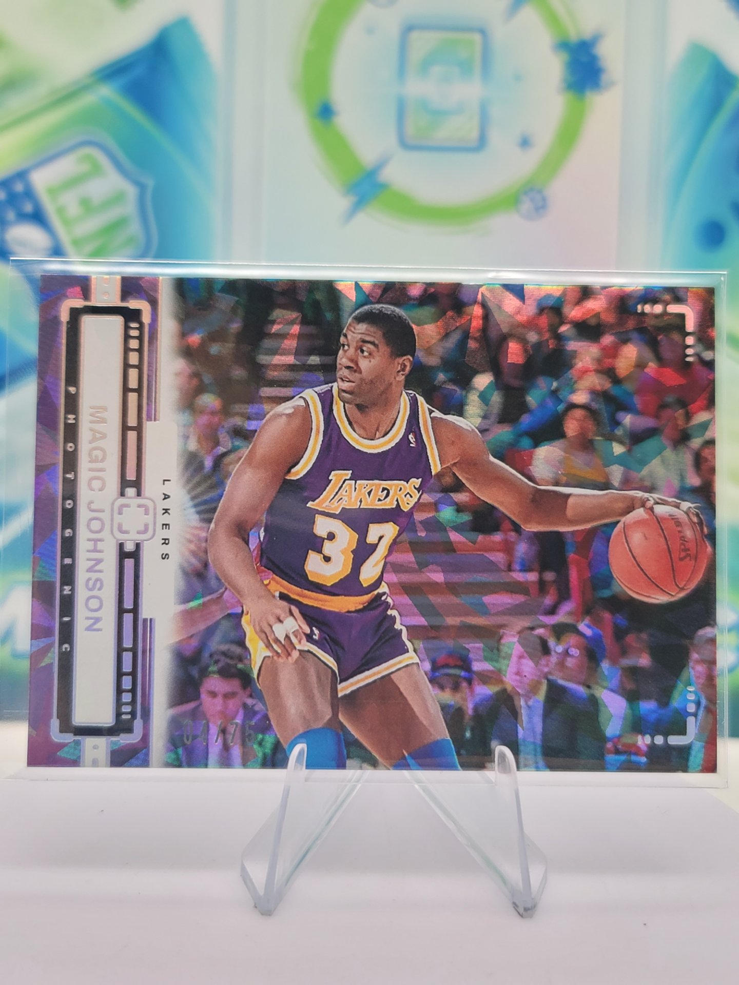 2024 Panini Photogenic Magic Johnson — 2024 Panini Photogenic Cracked Ice Magic Johnson #4 of 75