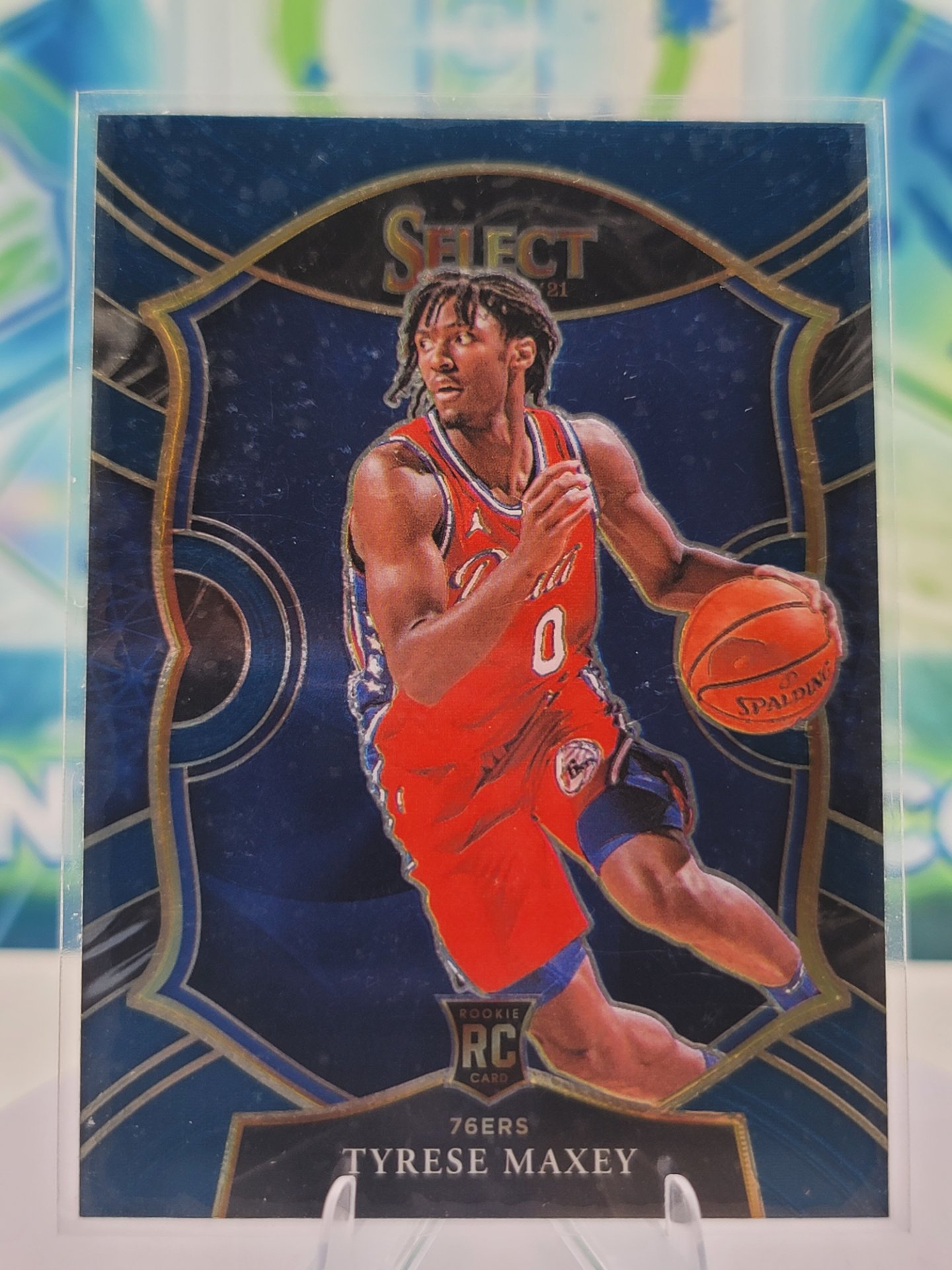 2021 Panini Select Tyrese Maxey — 2021 Panini Select Concourse Blue Tyrese Maxey