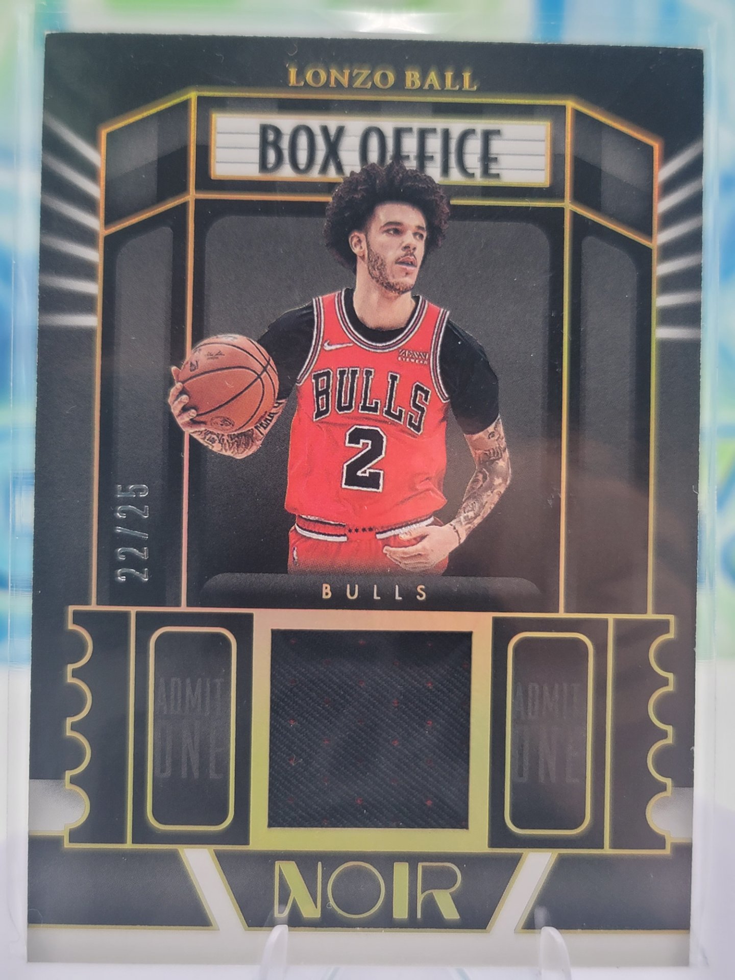 2023 Panini Noir Lonzo Ball — 2023 Panini Noir Box Office Patch Lonzo Ball Patch #22 of 25