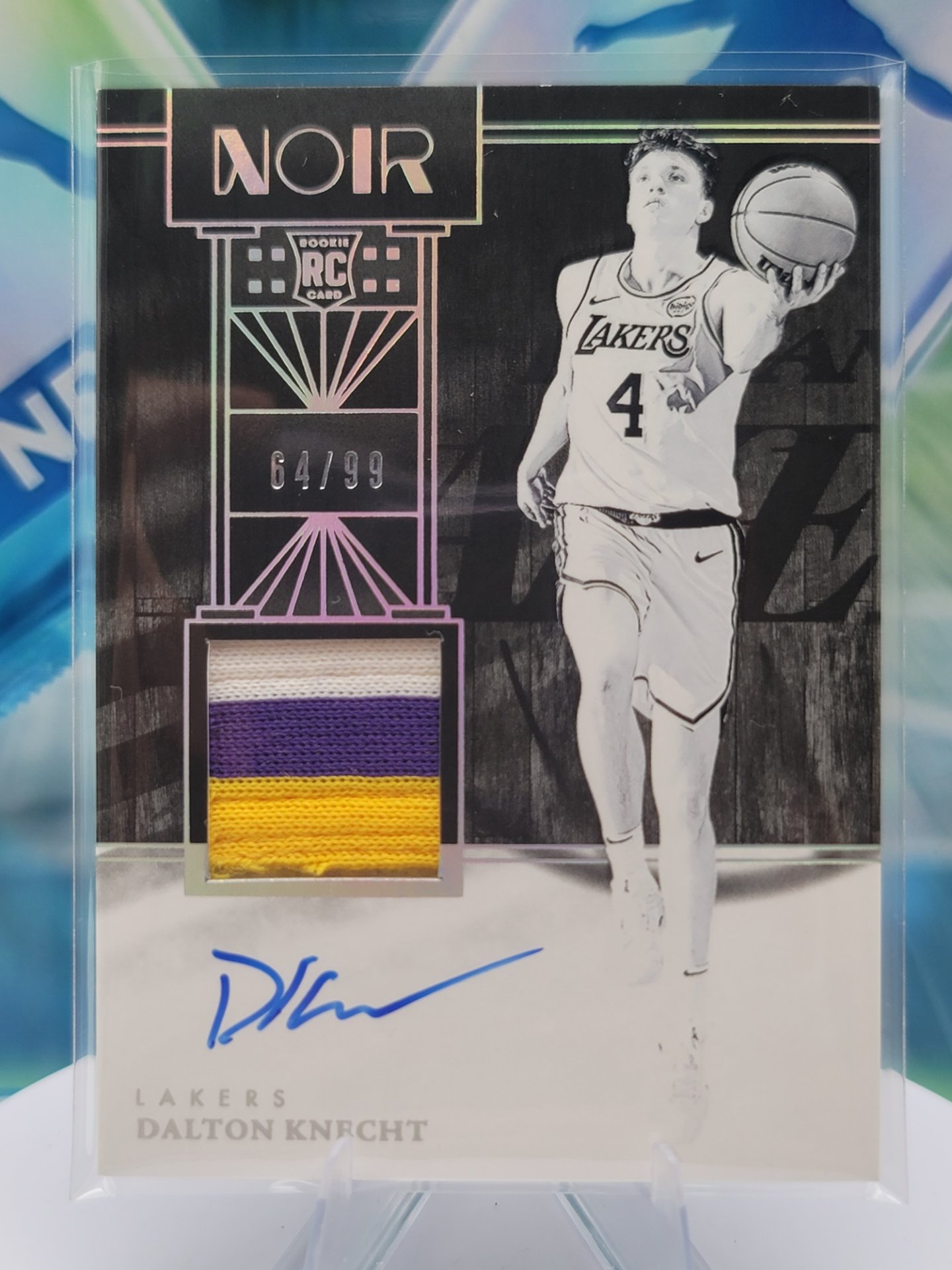 2025 Panini Noir Dalton Knecht — 2025 Panini Noir RPA Dalton Knecht #64 of 99 Rookie Autograph Patch/Memorabilia