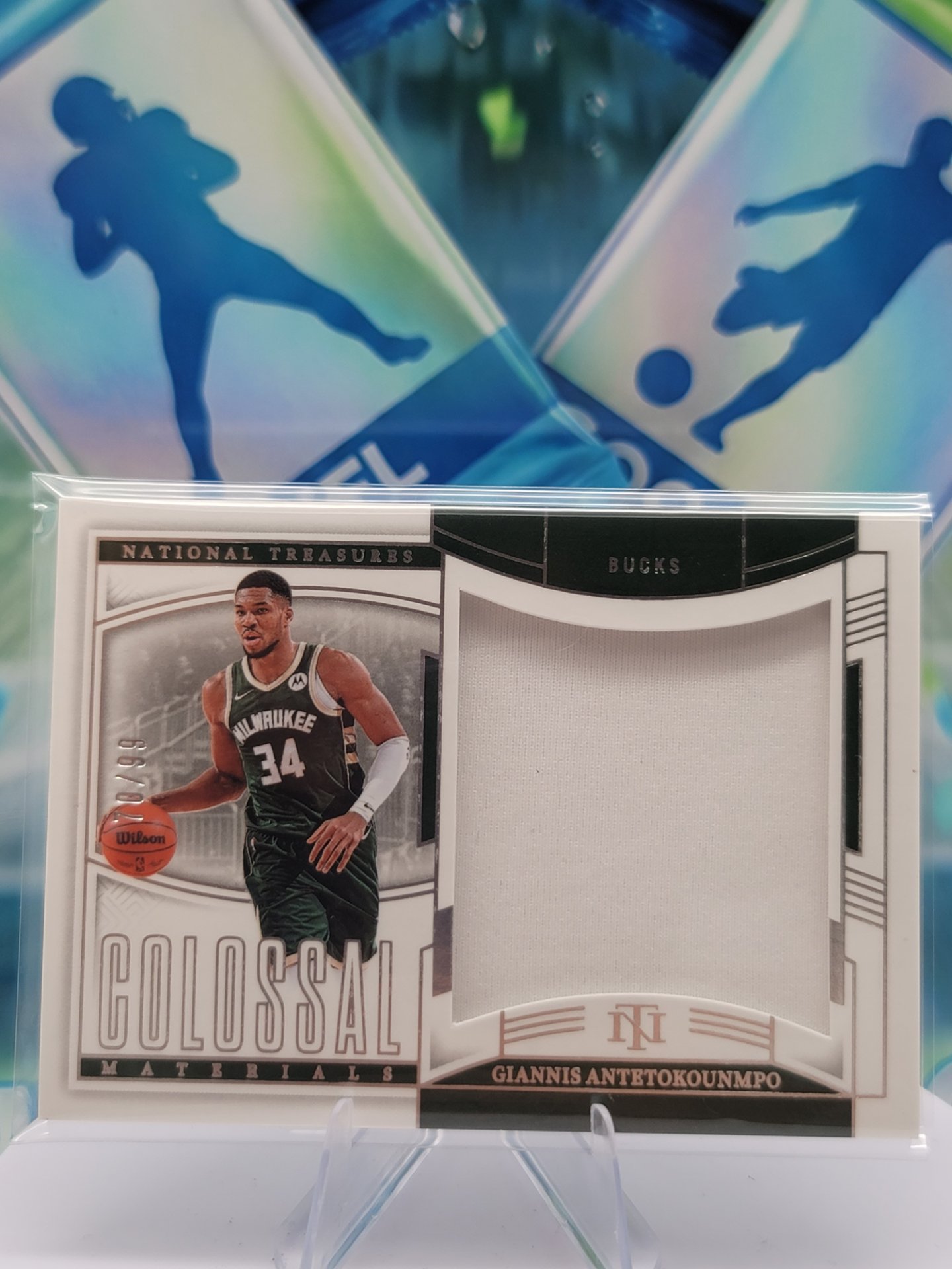2025 Panini National Treasures Giannis Antetokounmpo — 2025 Panini National Treasures Colossal Patch Giannis Antetokounmpo #70 of 99 Patch/Memorabilia