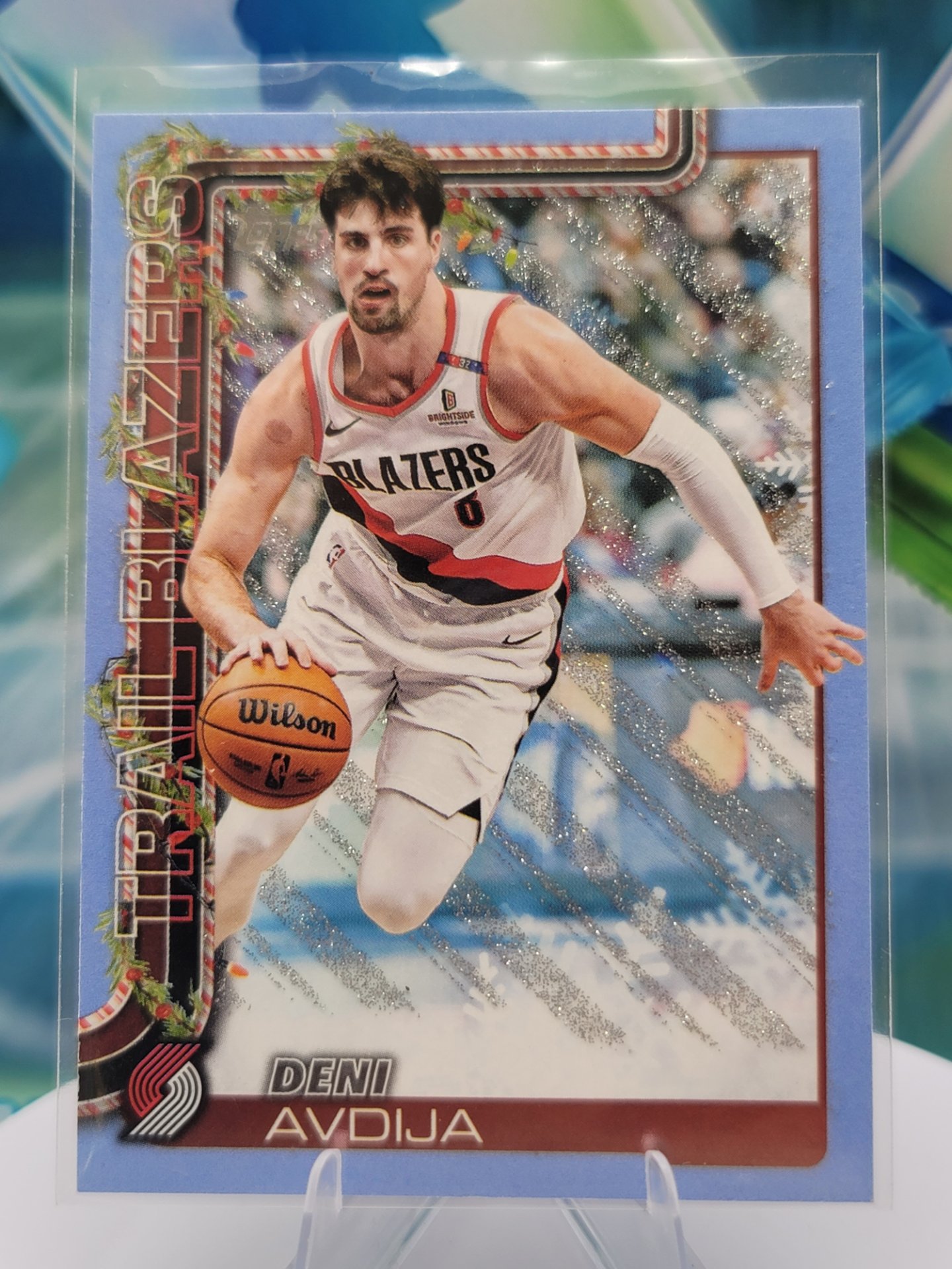 2025 Topps Topps Holiday Deni Avdija — 2025 Topps Topps Holiday Blue Deni Avdija