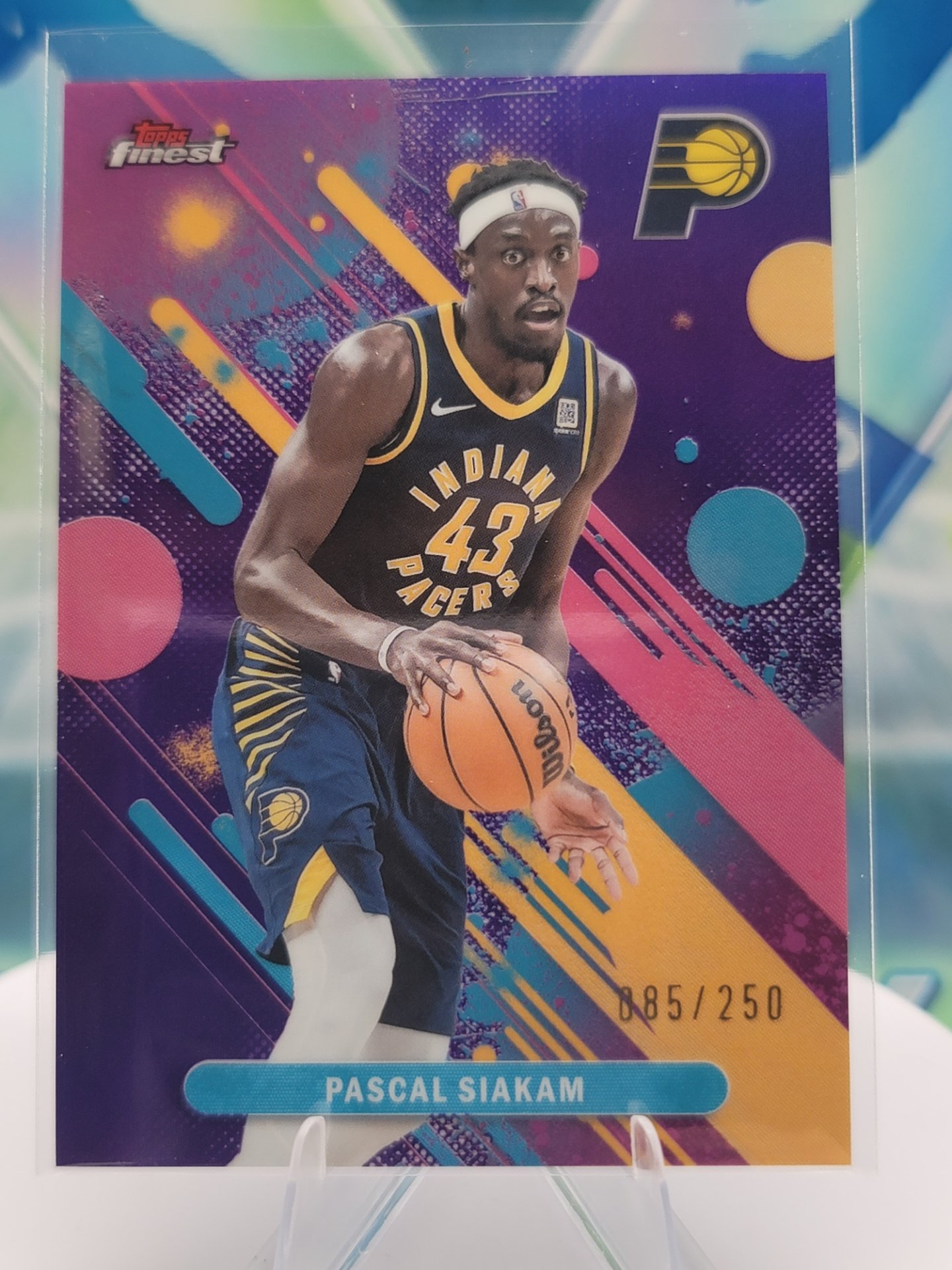 2025 Topps Topps Finest Pascal Siakam — 2025 Topps Topps Finest Common Purple Pascal Siakam #85 of 250
