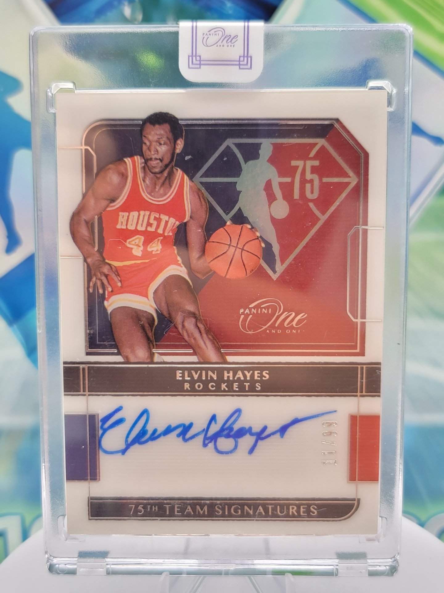 2022 Panini One and One Elvin Hayes — 2022 Panini One and One 75th Team Signature Auto Elvin Hayes #11 of 99 Autograph