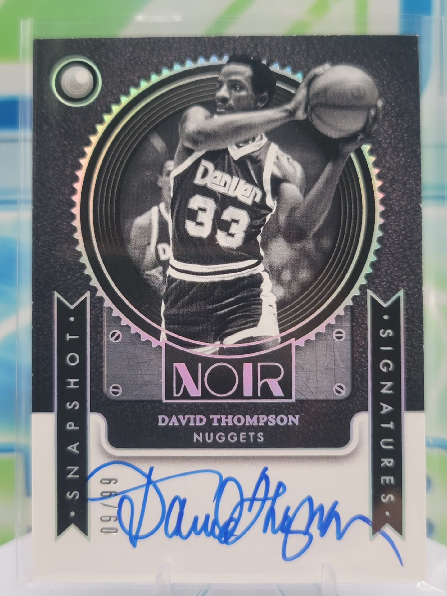2025 Panini Noir David Thompson — 2025 Panini Noir Snapshot Signature David Thompson 09 of 99 Autograph