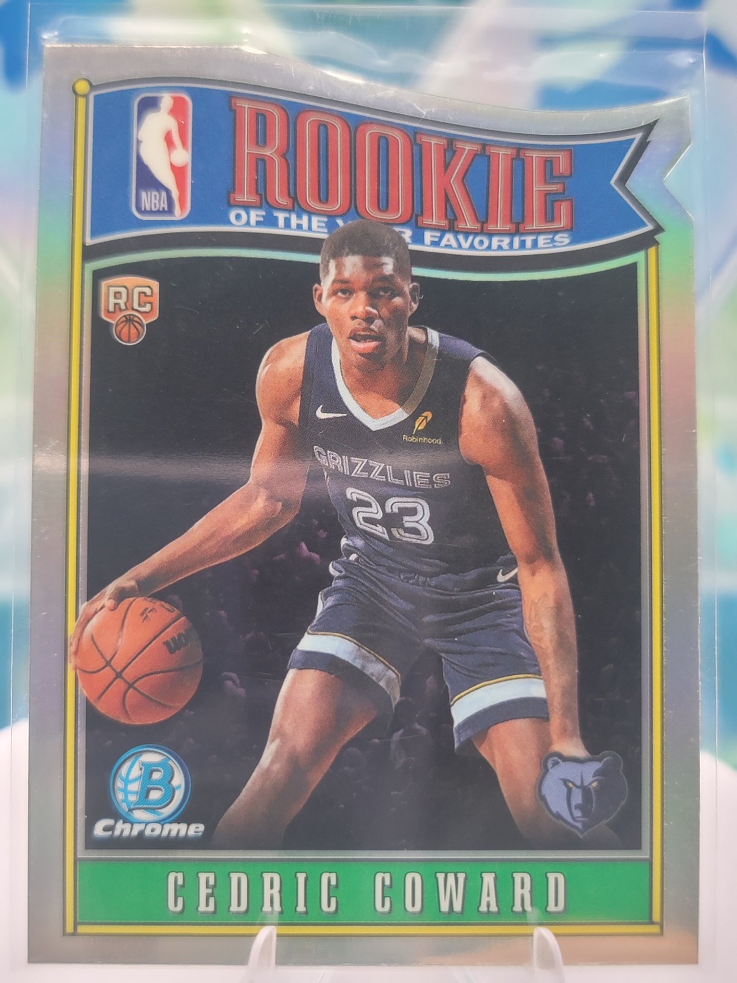 2025 Topps Bowman Cedric Coward — 2025 Topps Bowman Chrome ROY Favorites Refractor Die-Cut Cedric Coward Rookie