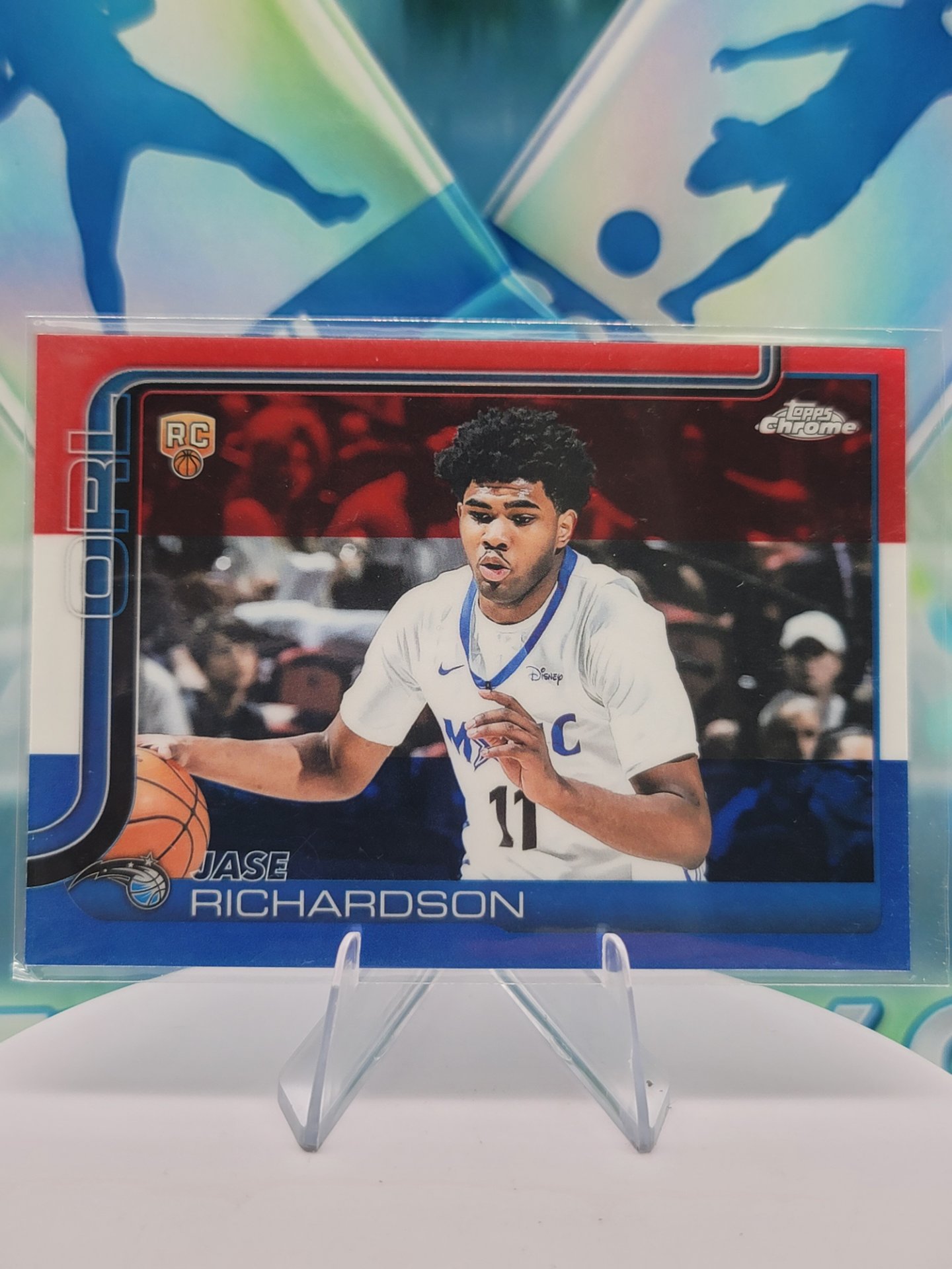 2025 Topps Topps Chrome Jase Richardson — 2025 Topps Topps Chrome Red White Blue Jase Richardson Rookie