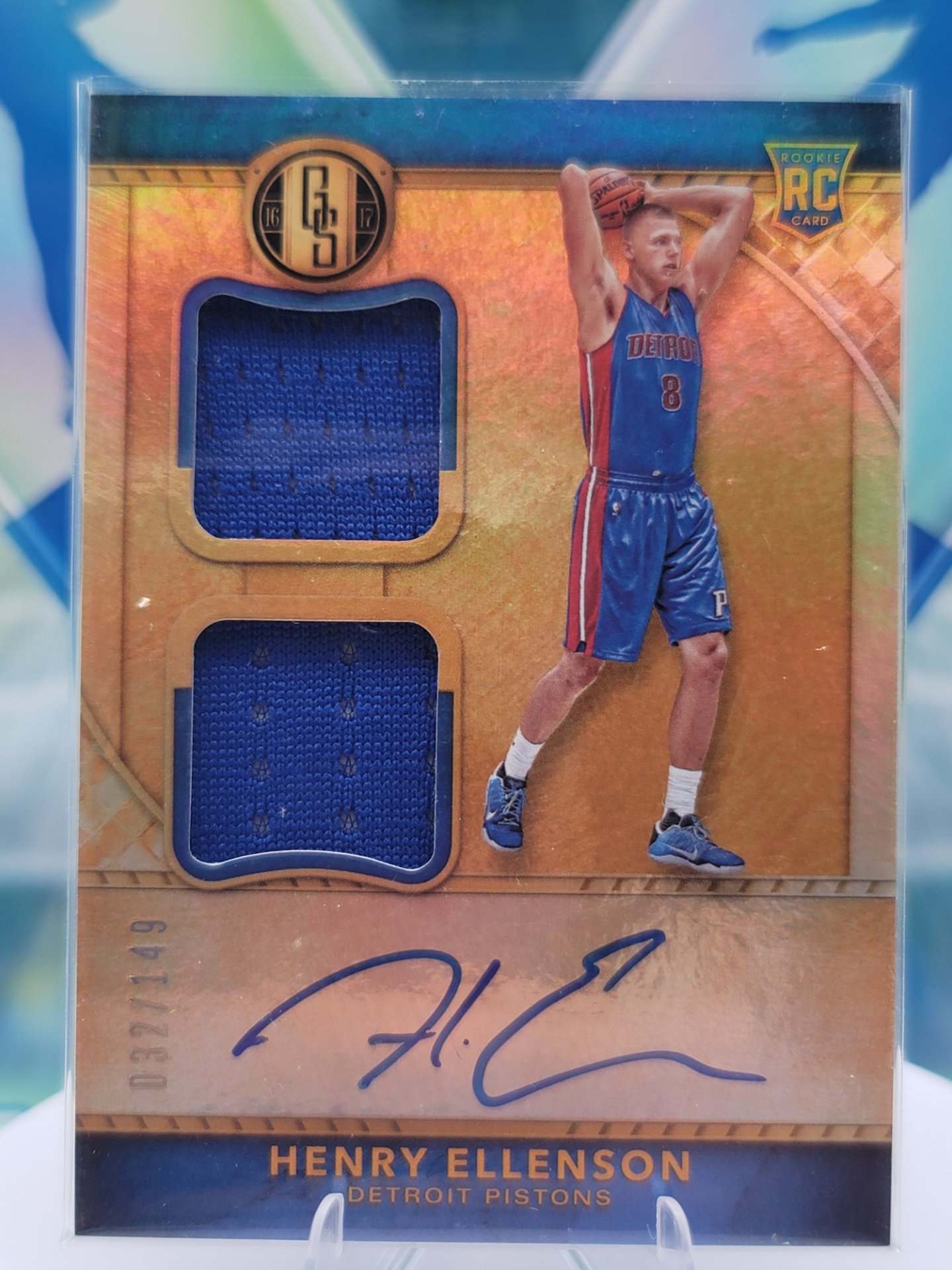 2017 Panini Gold Standard Henry Ellenson — 2017 Panini Gold Standard RPA Henry Ellenson #32 of 149 Rookie Autograph Patch/Memorabilia