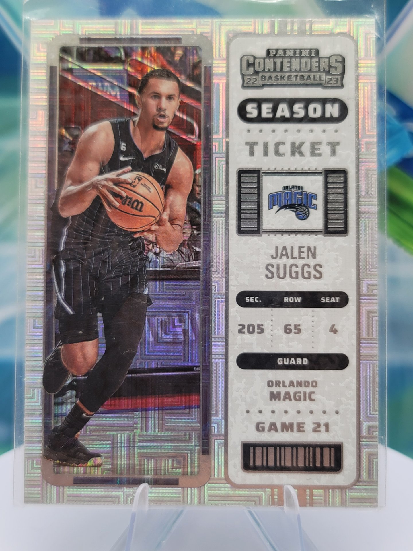 2023 Panini Contenders Jalen Suggs — 2023 Panini Contenders Season Ticket Mojo Refractor Jalen Suggs