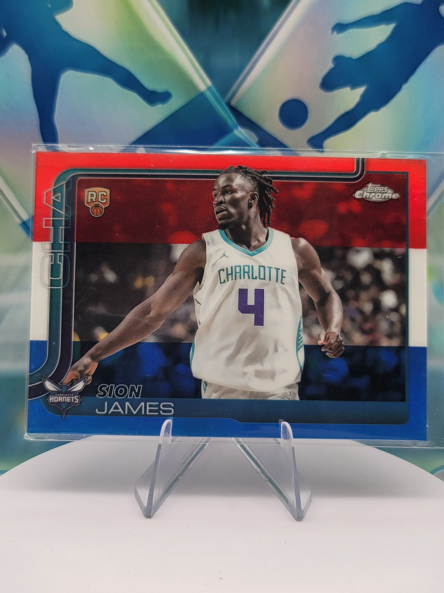 2025 Topps Topps Chrome Sion James — 2025 Topps Topps Chrome Red White Blue Sion James Rookie